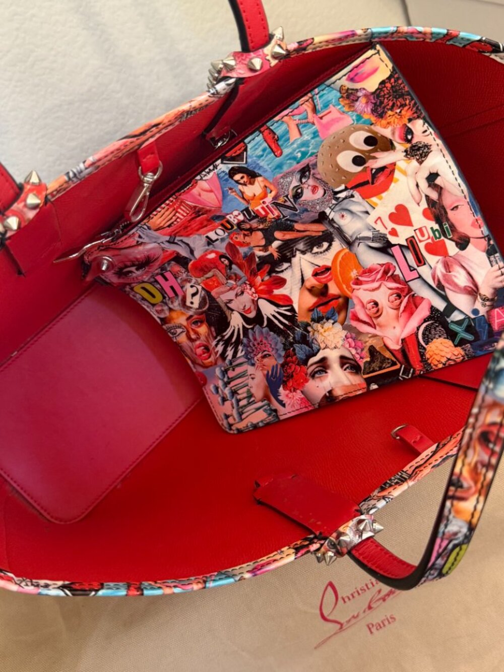Christian Louboutin Small Cabata Oh Xtian Leather Tote - Picture 6 of 6